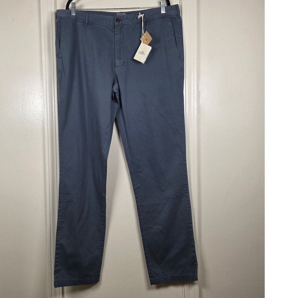 NEW Faherty Mens‎ Stretch Chino Pants Navy Blue Garment Dyed Size 38X34 Pockets